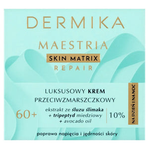 DERMIKA Maestria Skin Matrix Repair Luxury Anti-Wrinkle Cream 60+ su sraigių gleivėmis (10% ) dienai ir nakčiai 50ml