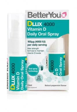 DLux 4000 Daily Vitamin D Oral Spray Natural Peppermint - 15 ml - BetterYou - Papildai