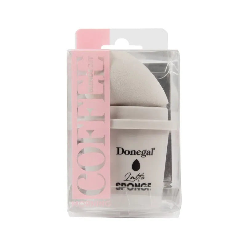 DONEGAL Morning Coffee makiažo kempinė - Latte su dėklu (4350) 1 vnt - Kosmetika