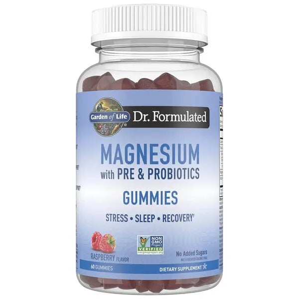 Dr. Formulated Magnesium with Pre & Probiotics Gummies Raspberry - 60 - Garden of Life - Papildai