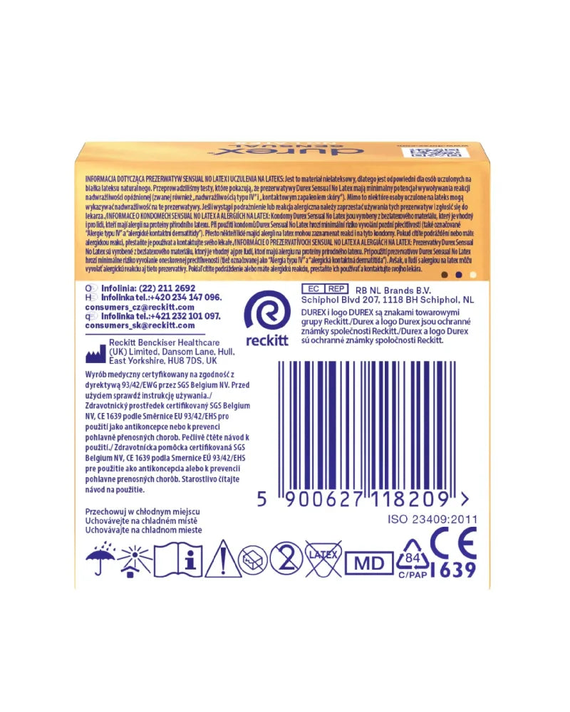 DUREX Sensual No Latex Condoms 1 op.-3 pieces - Higiena