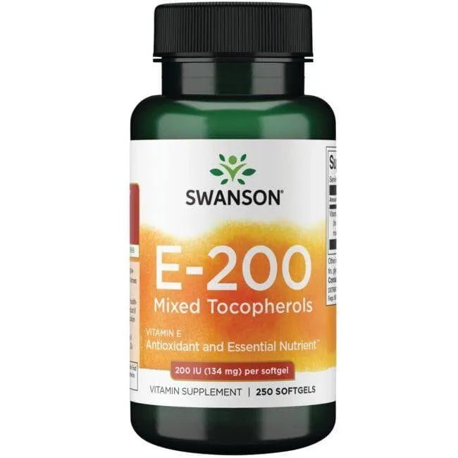 E-200 Mixed Tocopherols - 200 IU - 134 mg - N250 - Swanson - Papildai