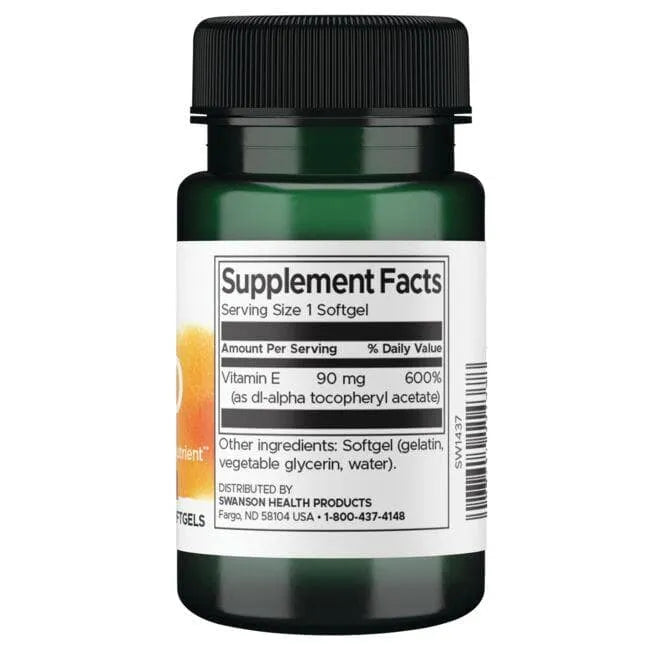 E-200 - Vitaminai - 200 IU - 90 mg - N60 - Swanson - Papildai
