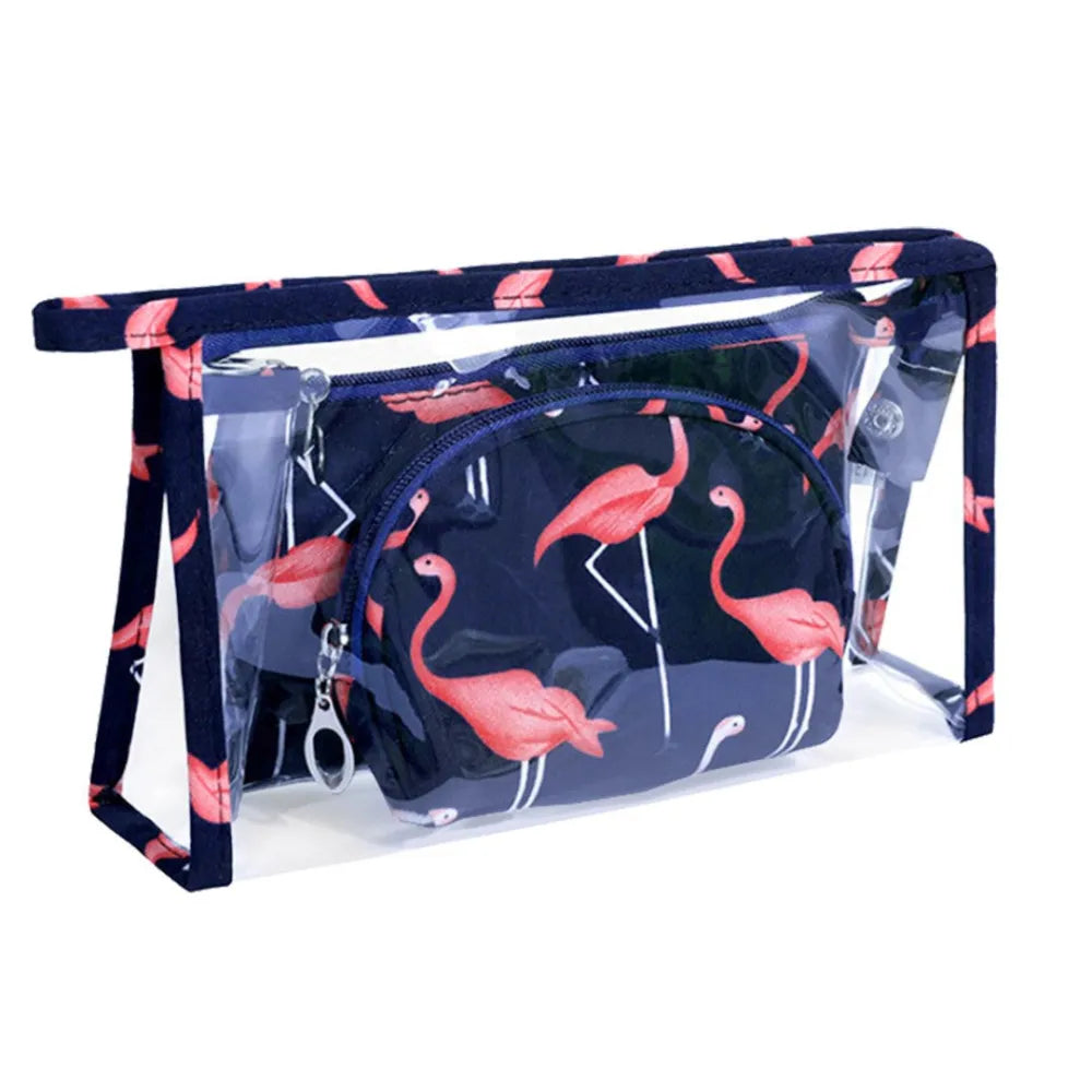 ECARLA Cosmetic bag KS65 WZ1 3 vnt Flamingo tamsiai mėlyna - Kosmetika