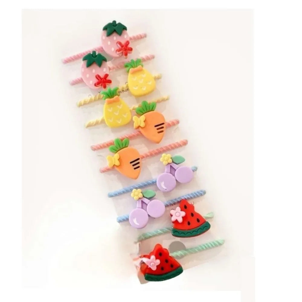 ECARLA Hair bands - set 10in1 Vaisiai ir daržovės matiniai GUM150 - Kosmetika