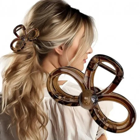 ECARLA Hair Buckle XL 9x5.5cm transparent Brown SP365 - Kosmetika