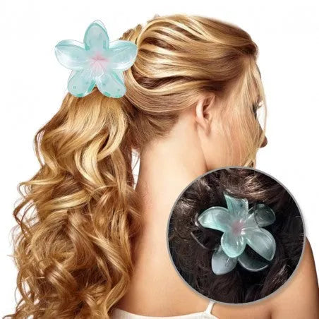 ECARLA hair buckle XL Flower Ombre blue SP397N - Kosmetika