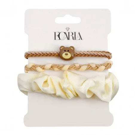 ECARLA Hair elastics - MIS plaited satin badge set 3in1 GUM173K - Kosmetika