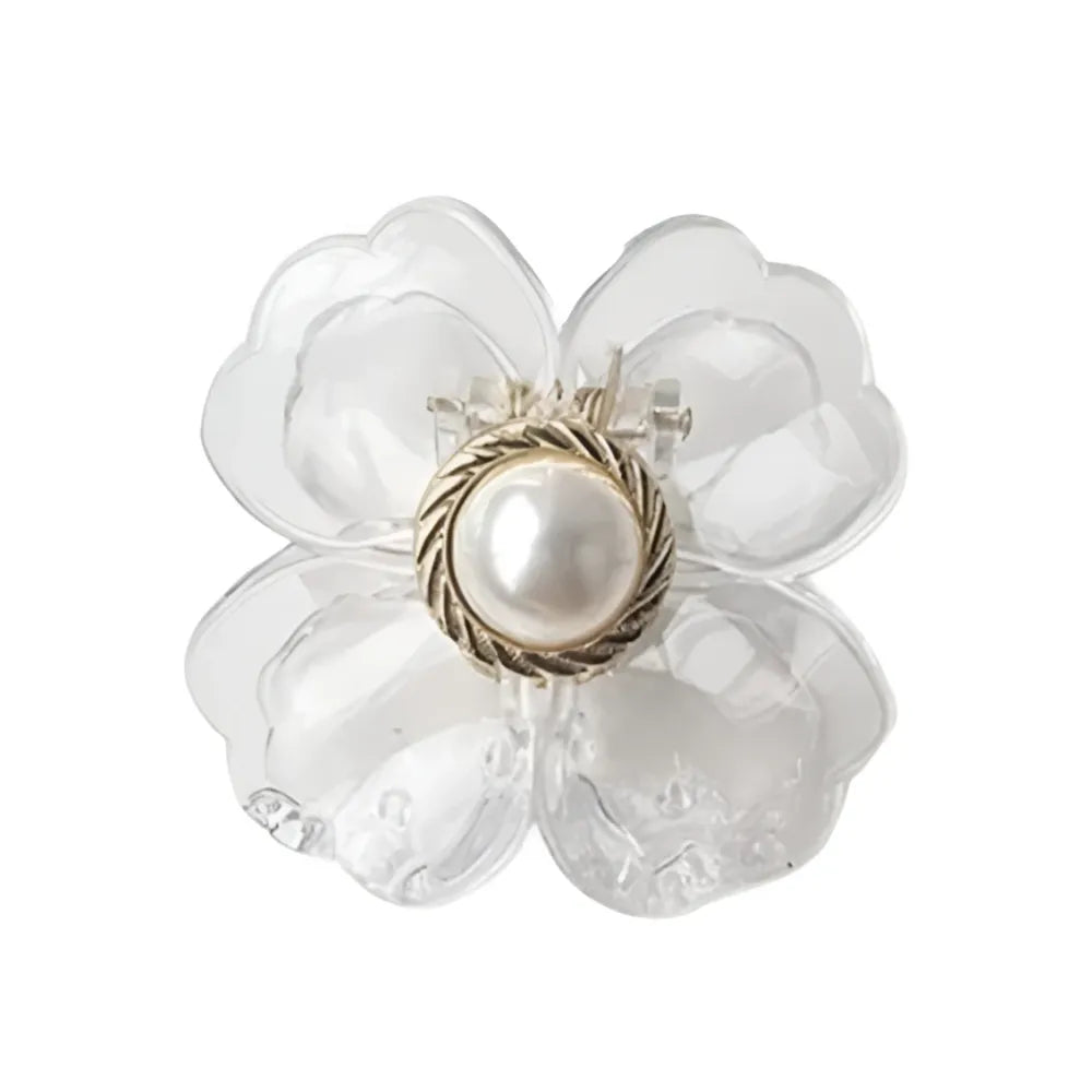 ECARLA Hairpin XL buckle - skaidrus žiedas auksinė perlas 6.5 x cm SP271 - Kosmetika