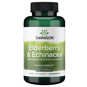 Elderberry & Echinacea - Šeivamedis ir ežiuolė - N120 - Swanson - Papildai