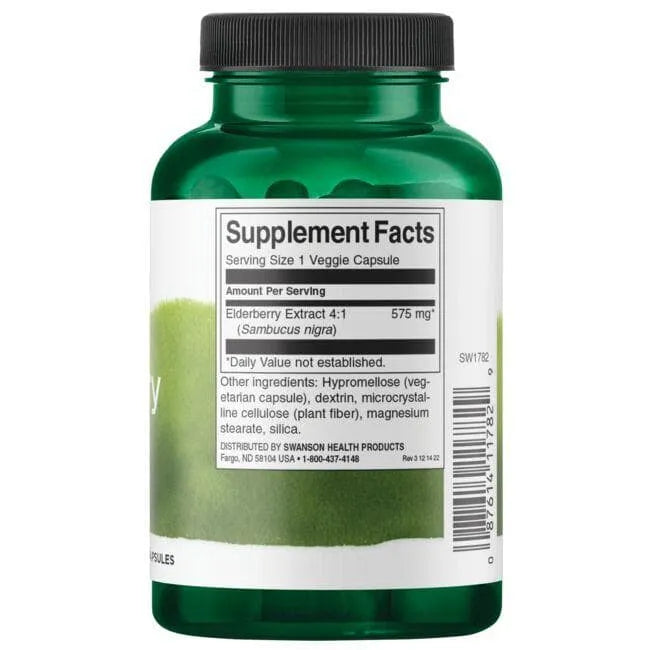 Elderberry Extract - 575 mg - N120 - Swanson - Papildai