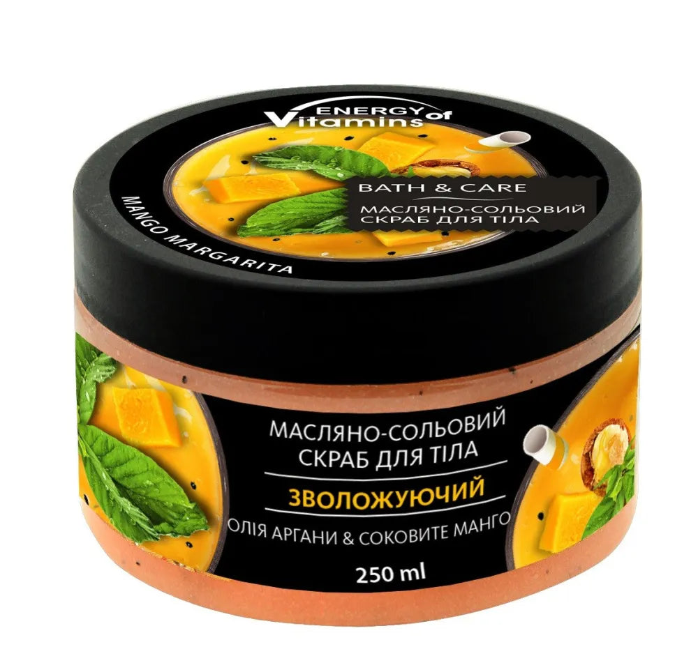 ENERGY OF VITAMINS Bath&Care Mango Margarita Oil Kūno Druskos Šveitiklis - su argano aliejumi 250ml - Kosmetika