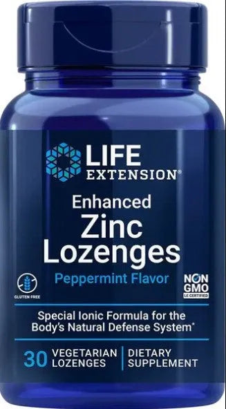 Enhanced Zinc Lozenges Peppermint - 30 vegetarian - Life Extension - Papildai