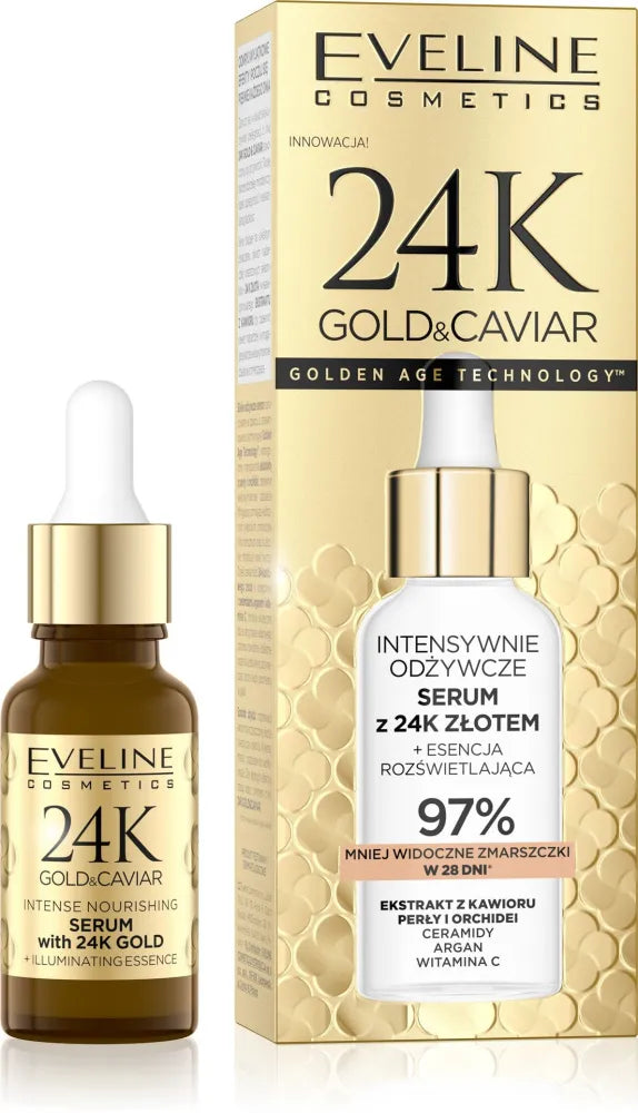 EVELINE 24K Gold&Caviar; Maitinamasis serumas 18 ml - Kosmetika