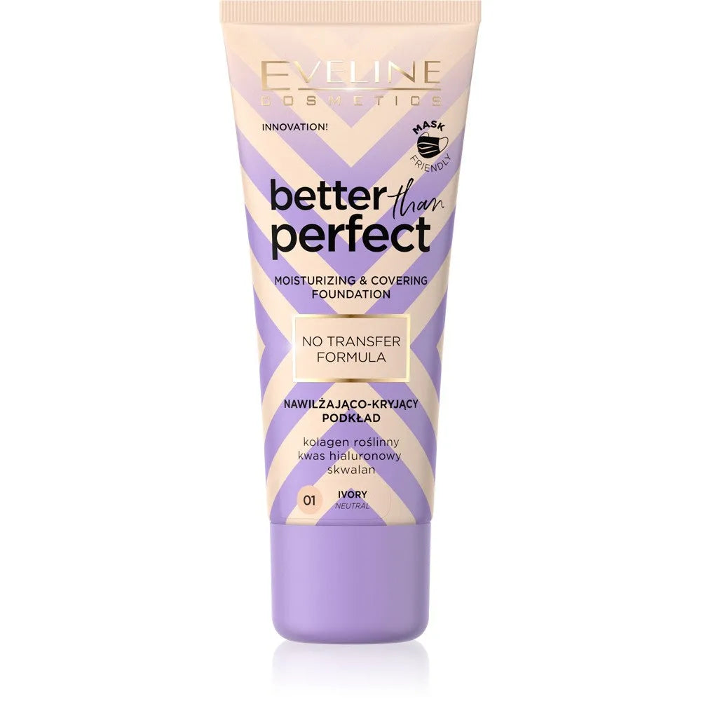 Eveline Better Than Perfect drėkinamasis-kamufliažinis fondas Nr. 01 dramblio kaulo 30ml - Kosmetika