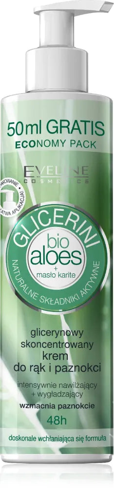EVELINE Bio Aloes Glycerin koncentruota rankų ir nagų kremas 245 ml - Kosmetika