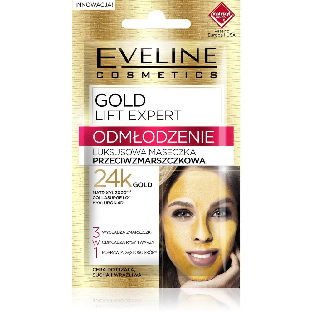 Eveline Gold Lift Expert Atjauninimas Prabangus anti-raukšlių kaukė - 2x5ml maišelis - Kosmetika
