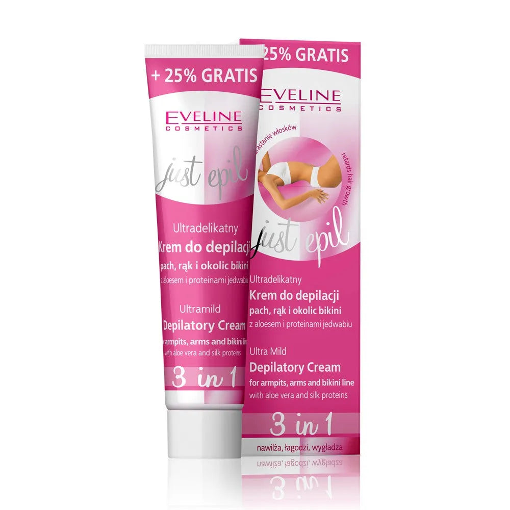 Eveline Just Epil Ultra-delicate kremas depiliacijai pažastų rankų ir bikinio srities 3in1 - Kosmetika