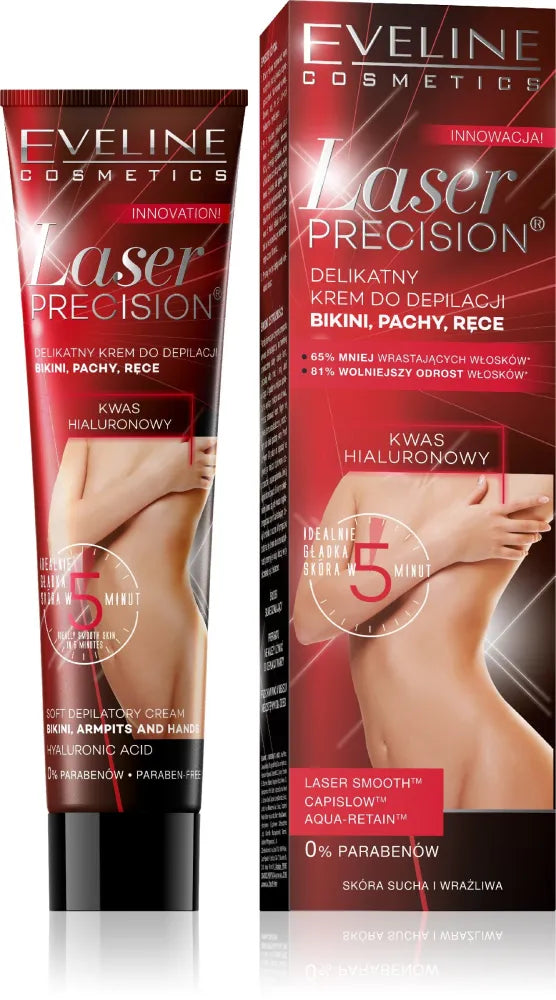 Eveline Laser Precision Bikini pošalio ir rankų plaukų šalinimo kremas 5 minučių 125ml - Kosmetika
