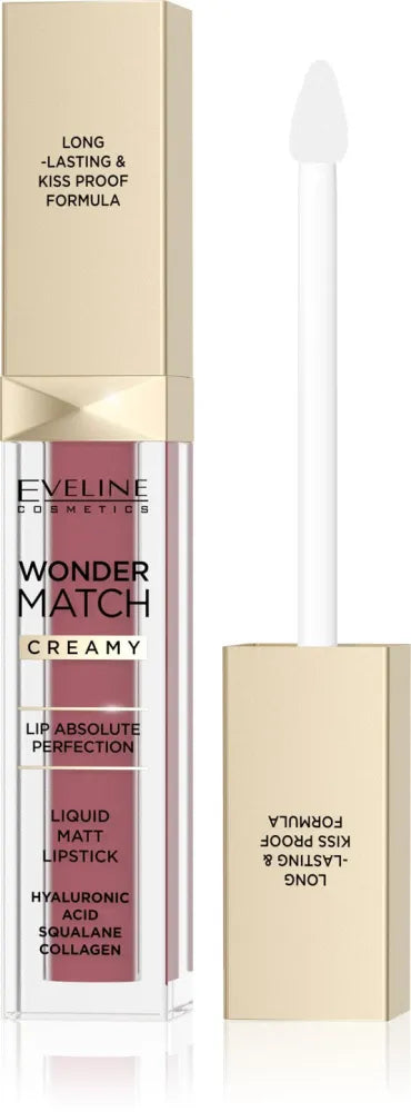EVELINE Matte Liquid Lipstick Wonder Match Creamy No. 08 - Cashmere Rose 6.8 ml - Kosmetika