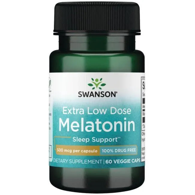 Extra Low Dose Melatonin - 500 mcg - N60 - Swanson - Papildai