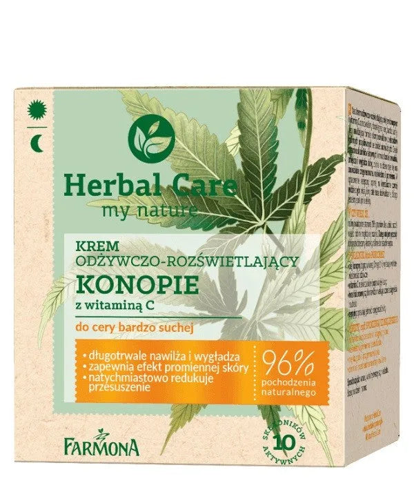 Farmona Herbal Care Maitinantis ir Šviesinantis Kremas Kanapių su Vitaminu C - labai sausai odai 50 ml - Kosmetika