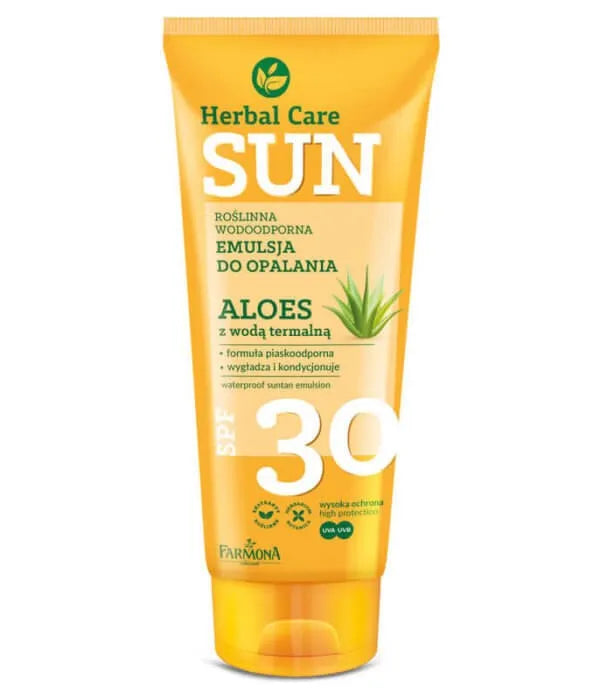Farmona Herbal Care Sun Emulsion atspari vandeniui SPF30 Aloe su terminiu vandeniu 150ml - Kosmetika