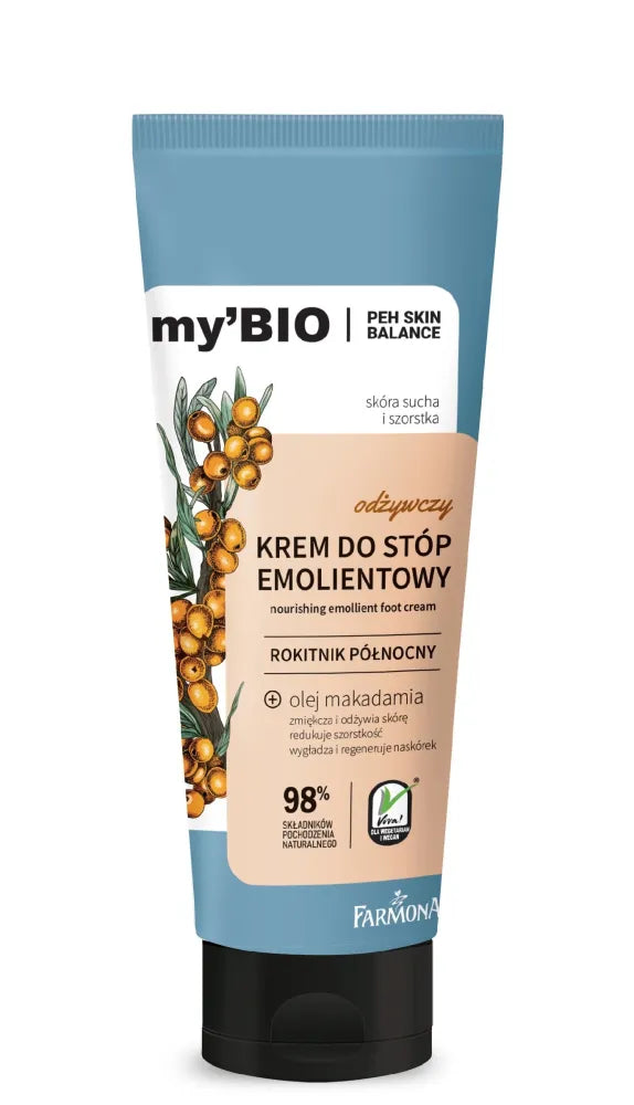 FARMONA my’Bio Maitinantis Emolientinis Pėdų Kremas Šiaurės Jūros Šaltalankis 100ml - Kosmetika