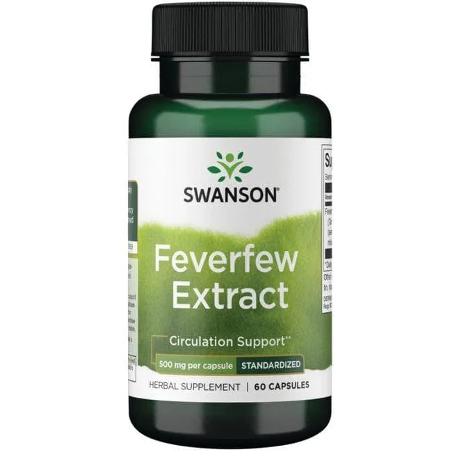 Feverfew Extract - Smegenų kraujotakai - 500 mg - N60 - Swanson - Papildai