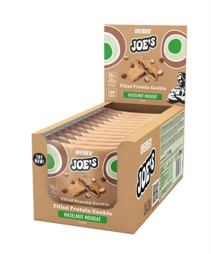 Filled Protein Cookie Hazelnut Nougat - 12 x 60g - Weider - Maistas