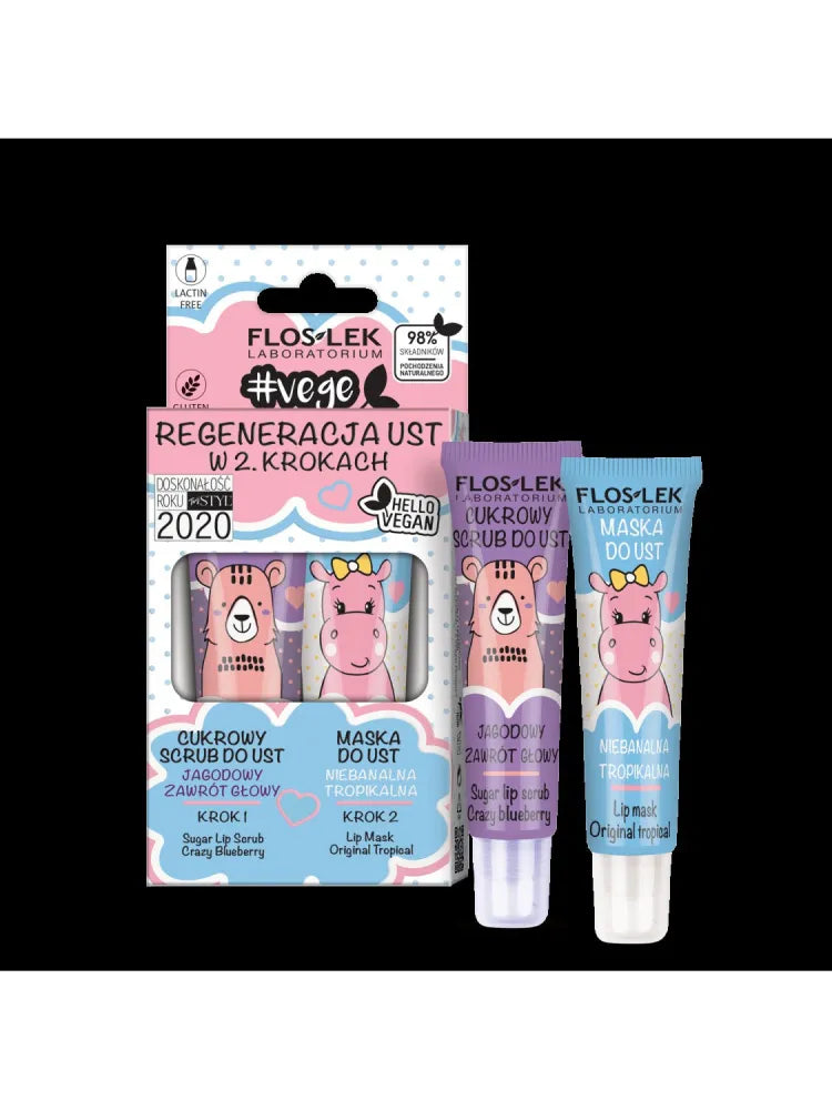 FLOS LIP CARE VEGE Duo(Blueberry Scrub + Trop Mask) - Kosmetika