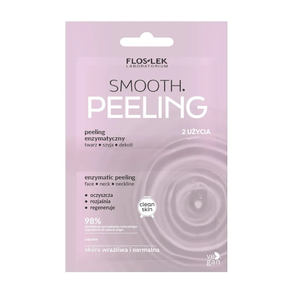 FLOSLEK Clean Skin Enzymatic Peeling Lyginantis veidui kaklui ir dekoltė - normaliai jautriai odai 2x4ml - Kosmetika