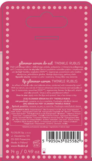 FLOSLEK Glimmer Lip Serum Twinkle Rubus 14 g - Kosmetika