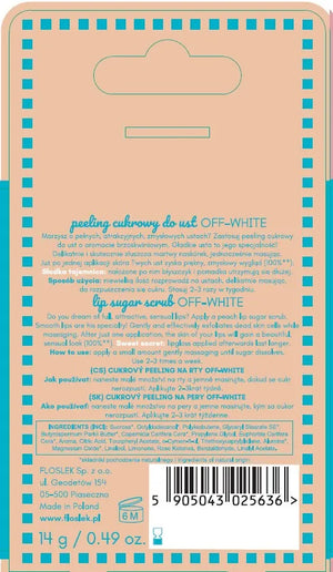 FLOSLEK Off-white sugar lip scrub 14 g - Kosmetika