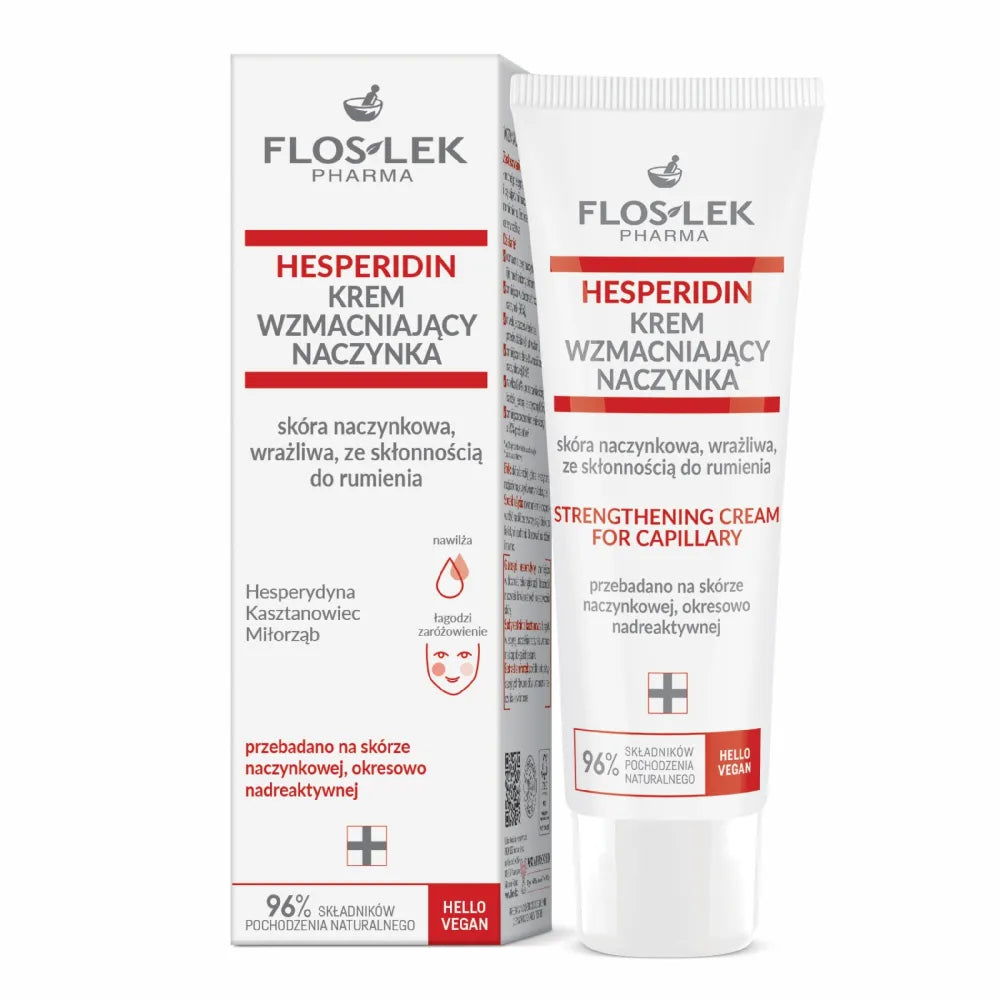 FLOSLEK Pharma Hesperidin Cream stiprinantis kapiliarus - kapiliarinė jautri oda su raudonumo tendencija 50ml