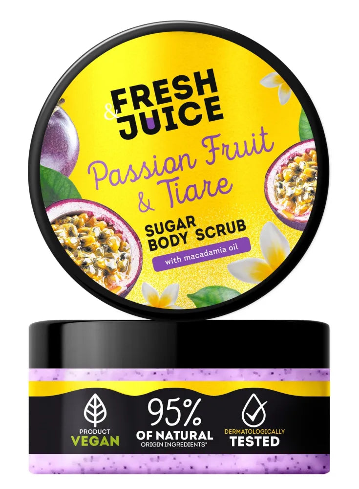FRESH JUICE Sugar body scrub Maracuja and Tiare 200 ml - Kosmetika
