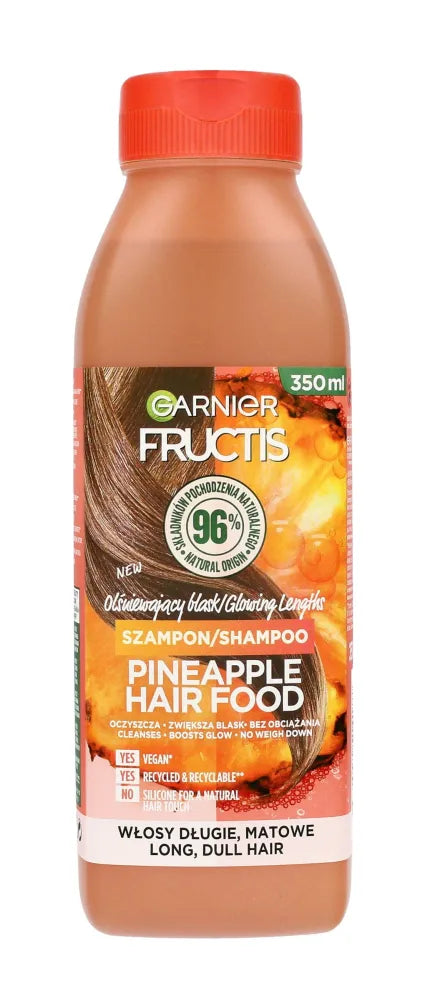 Fructis Hair Food blizganti šviesa ilgiems ir nuobodžiams plaukams - Ananasų 350ml - Kosmetika