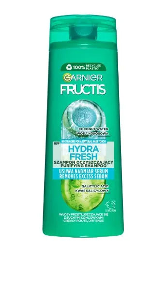Fructis Hydra Fresh šampūnas riebiems plaukams su sausiems galiukams 400 ml - Kosmetika
