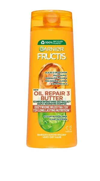 Fructis Oil Repair 3 sviestinis šampūnas labai sausiems ir pažeistiems plaukams 400 ml - Kosmetika