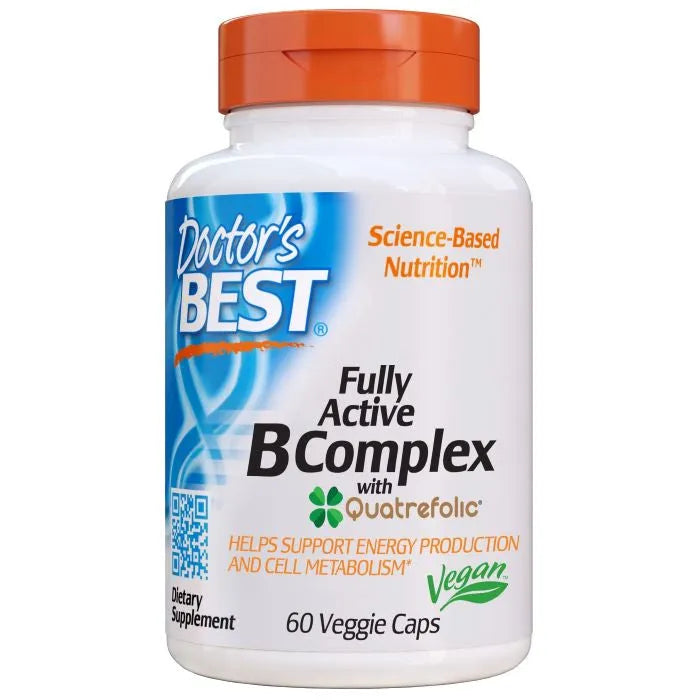 Fully Active B-Complex with Quatrefolic - 60 vcaps - Doctor’s Best - Papildai