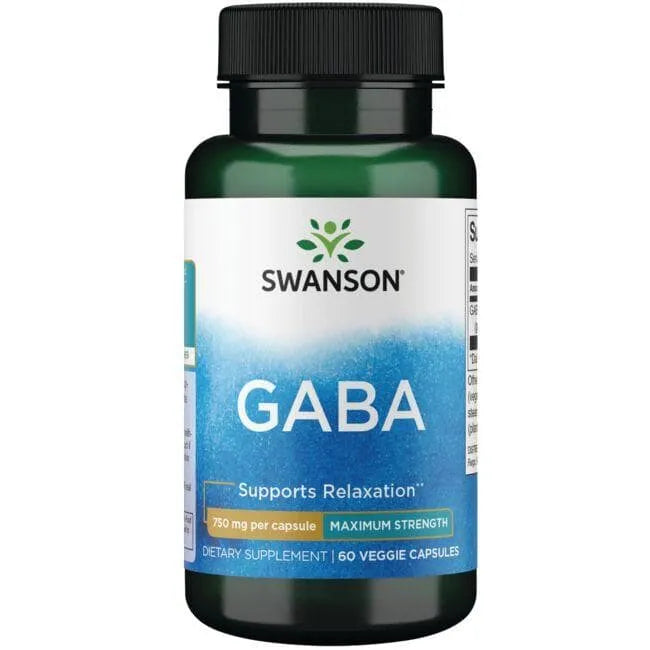 GABA - Maximum Strength - Relax - 750 mg - N60 - Swanson - Papildai
