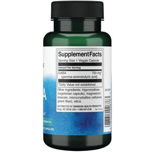 GABA - Maximum Strength - Relax - 750 mg - N60 - Swanson - Papildai