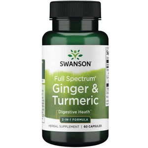 Ginger & Turmeric - Imbieras ir ciberžolė - N60 - Swanson - Papildai