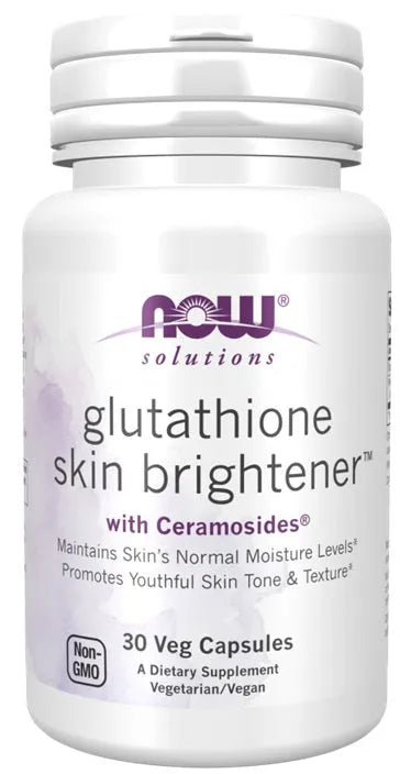 Glutathione Skin Brightener with Ceramosides - 30 vcaps - NOW Foods - Papildai