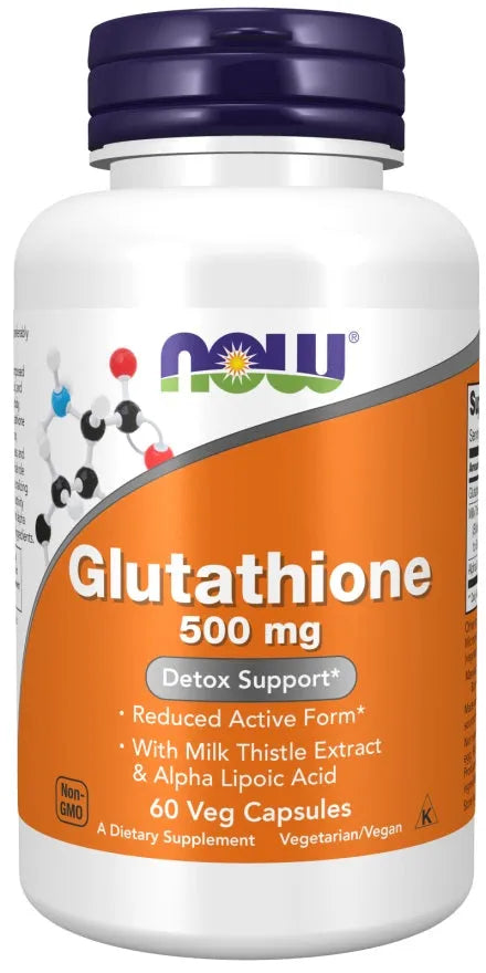 Glutathione with Milk Thistle Extract & Alpha Lipoic Acid 500mg - 60 vcaps - NOW Foods - Papildai