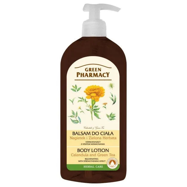 Green Pharmacy Atjauninantis kūno balzamas Calendula ir Žalioji Arbata 500ml - Kosmetika