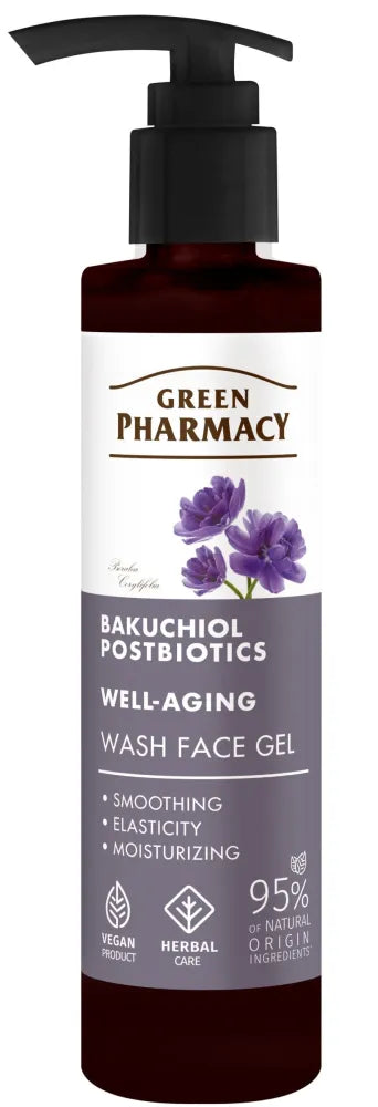 GREEN PHARMACY Bacuchiol + Postbiotics Anti-Aging Face Wash Gel 200 ml - Kosmetika