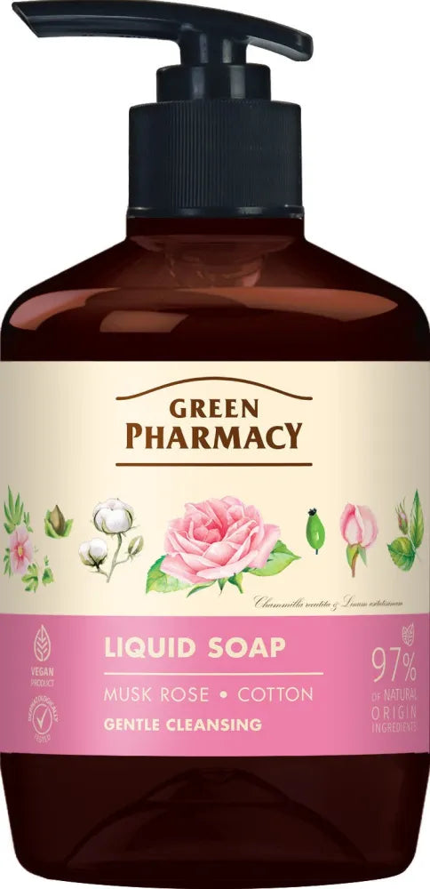GREEN PHARMACY Musk Rose + Cotton liquid soap 460 ml - Higiena