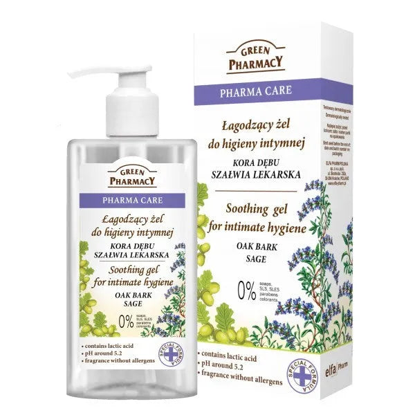 Green Pharmacy Pharma Care Intimate Hygiene Gel Raminantis ąžuolo žievės-salvijos 300ml - Kosmetika