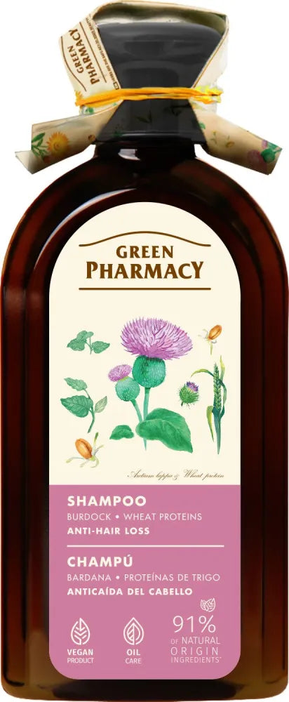GREEN PHARMACY Shampoo against hair loss Burdock and Wheat Protein 350 ml. - Kosmetika